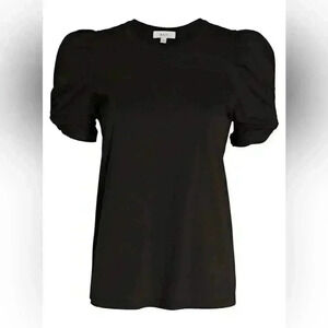 A.L.C. Kati Black Puff Sleeve T-Shirt Size Small Short Sleeve